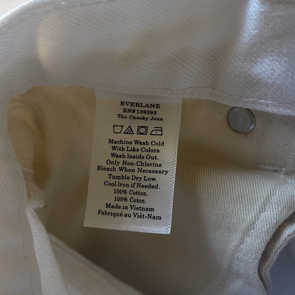 Everlane Womens Cotton High Rise The Cheeky Straight Leg Jean Size 25 White - Picture 6 of 6